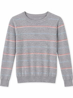 Banana Republic Petite XXS Gray Striped Lightweight Sweater